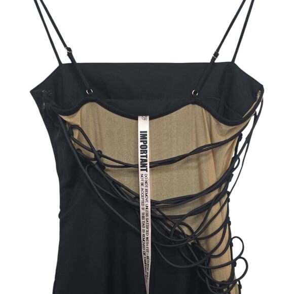 NWT HOUSE of CB Lace-Up Side Tie Bodycon Mini Dress Womens Size Small Sexy Club - Picture 8 of 9